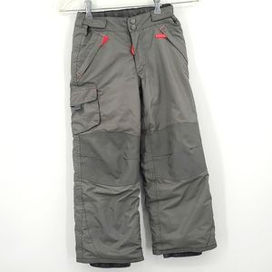 Champion Small 6-6X Gray Hot pink zipper pulls velcro adjustable waist snow pant